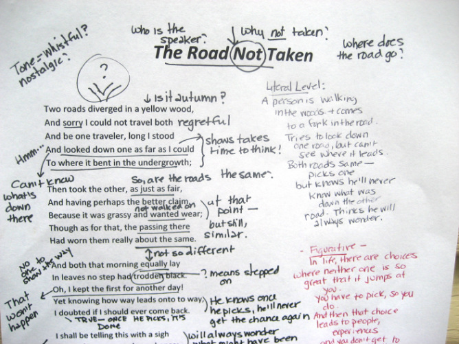 literary criticism on the road not taken